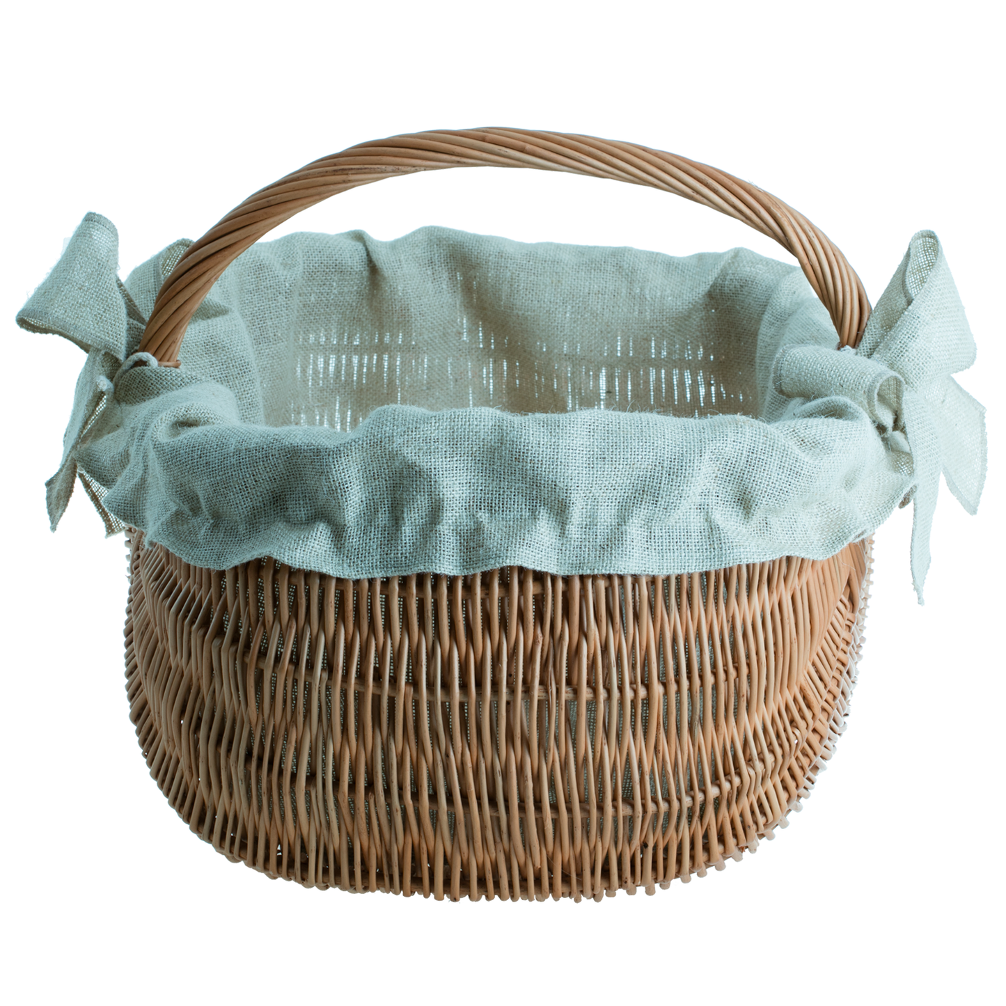 Faleria wicker firewood basket with jute trim and handle TheWickerStories