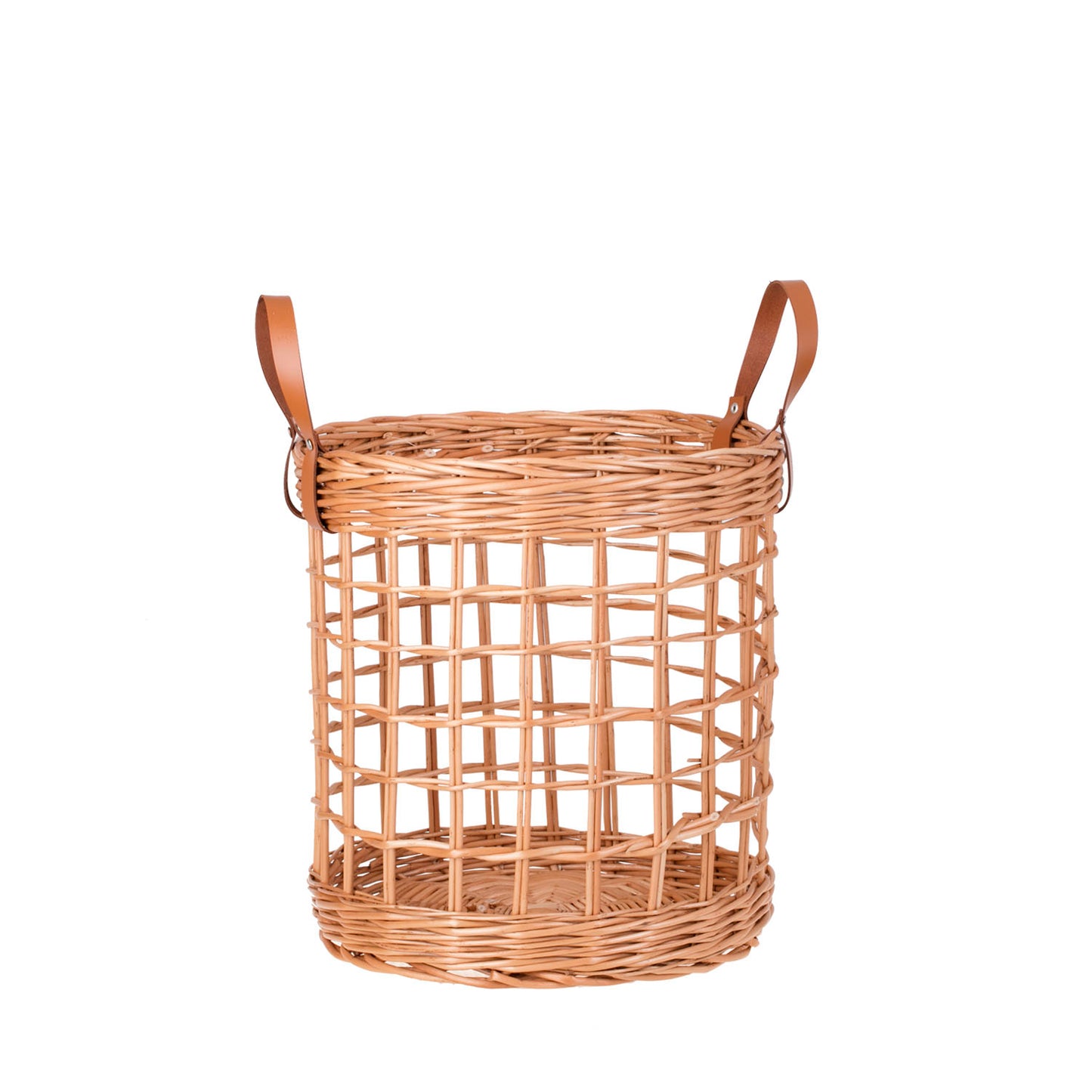 Neloria Panier de rangement en osier pour serviettes et jouets, doté de poignées en cuir TheWickerStories
