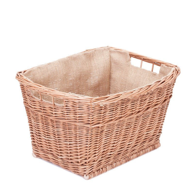 Mivella Rieten wasmand met lichtbeige afwerking en handvatten