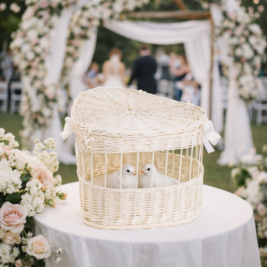 Wicker Pigeon Carrier with Lid