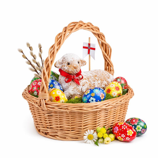 wicker gift basket for special occasions with handle