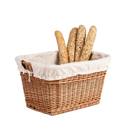Mivella wicker storage basket with beige lining TheWickerStories