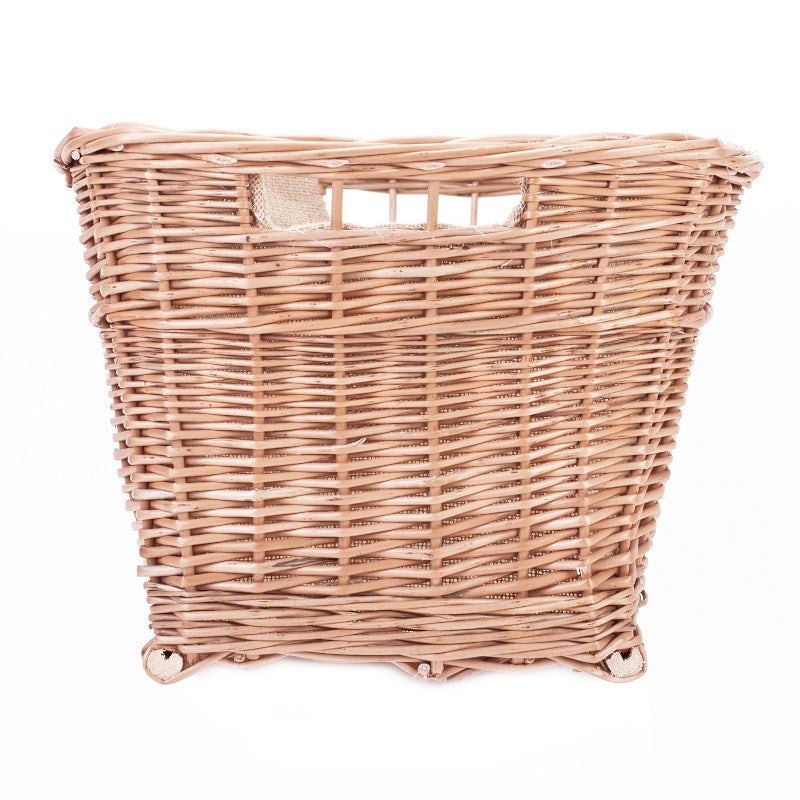 Mivella Cesto para roupa em vime com forro bege claro e alças TheWickerStories