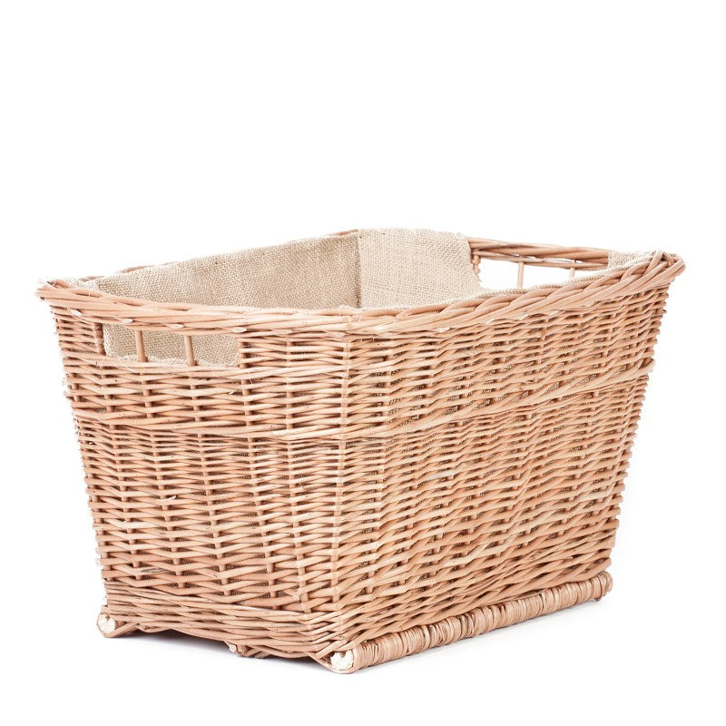 Mivella Rieten wasmand met lichtbeige afwerking en handvatten
