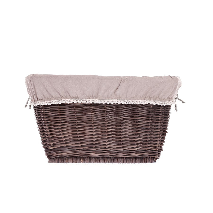 Mivella Wasmand van wilgentenen met beige afwerking en handvatten