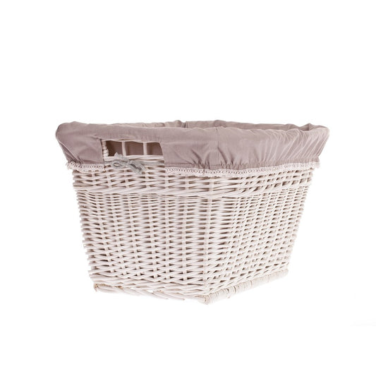 Mivella wicker laundry basket with beige trim and handles TheWickerStories
