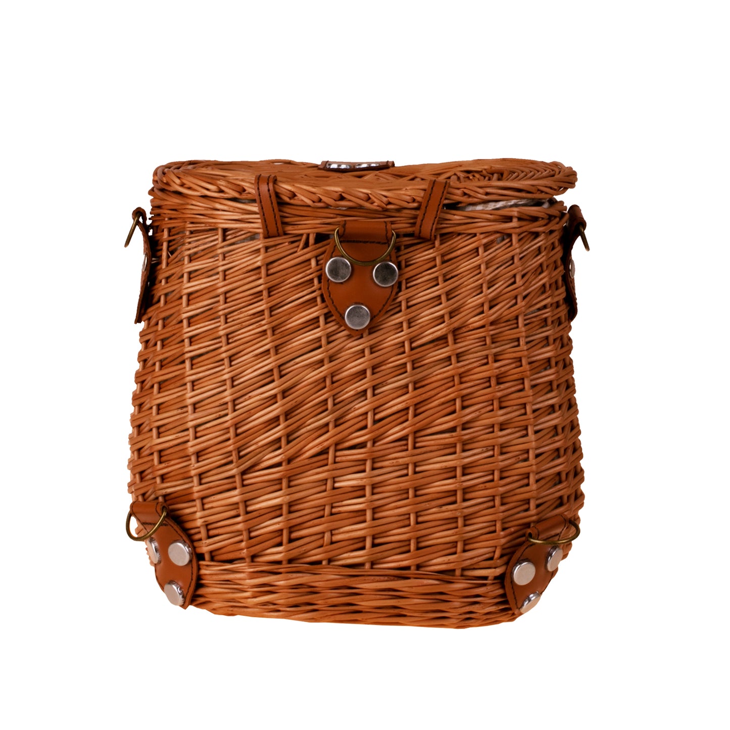 Scout Weidenrucksack mit beigem Stoffeinsatz und Lederriemen TheWickerStories