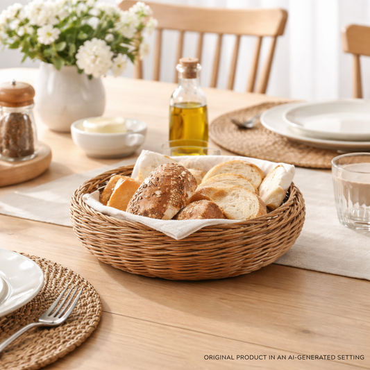 Desayer wicker bread box, bread bowl, round bread basket TheWickerStories