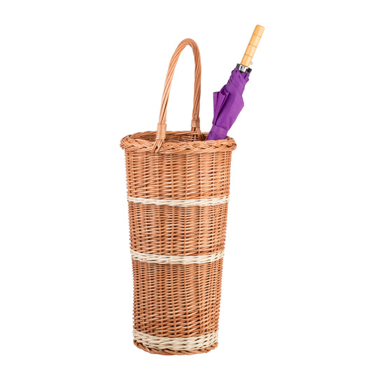 Vulpes wicker umbrella basket with handle TheWickerStories