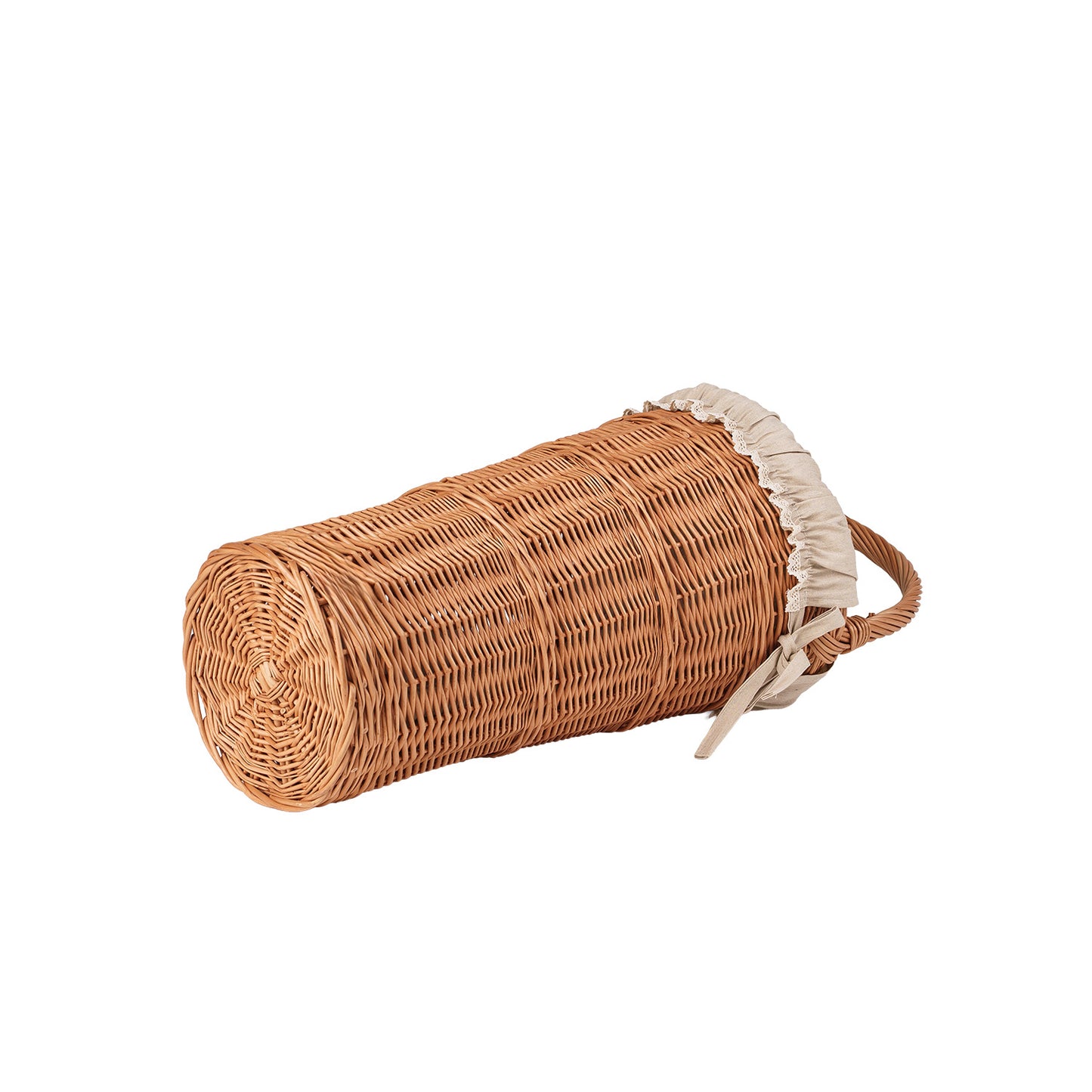 Vulpes wiklinowy kosz na parasole z beżowym obszyciem TheWickerStories