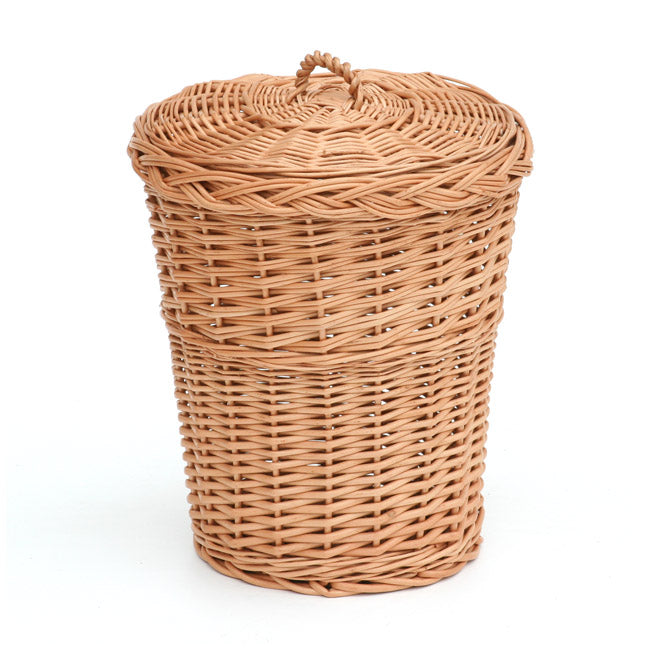 Decora coș de gunoi din nuiele cu capac