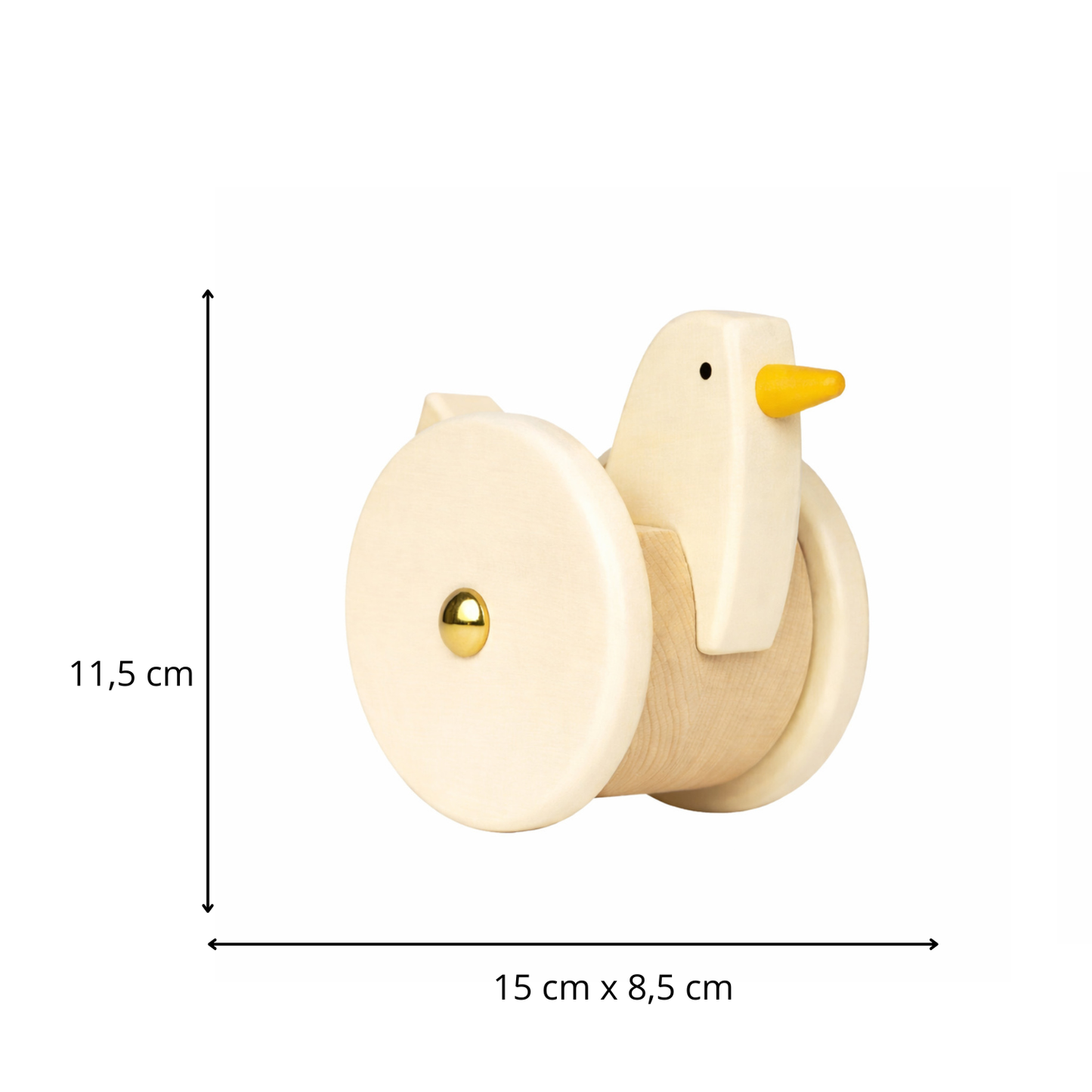 Petra wooden hen on wheels – toy for children TheWickerStories