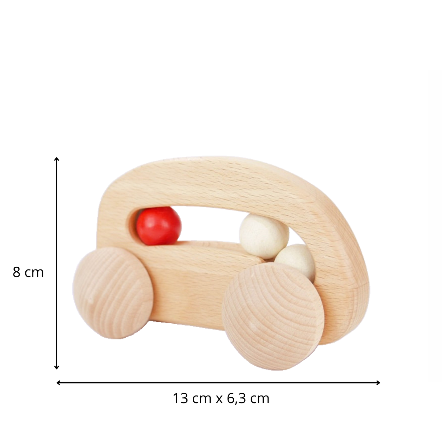 Parvuli wooden car with beads – toy for children by TheWickerStories