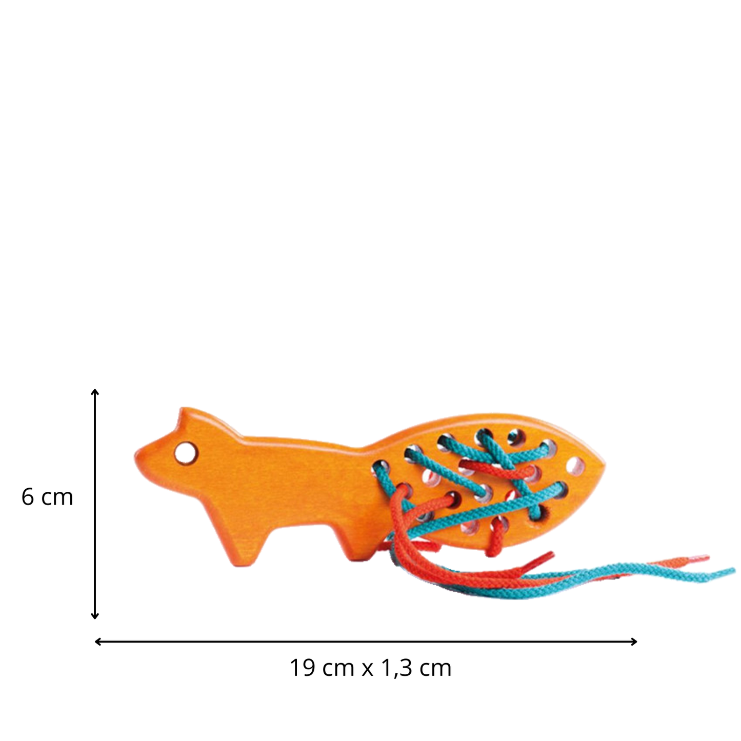 Picea renard en bois - jouet pour enfants à lacer TheWickerStories