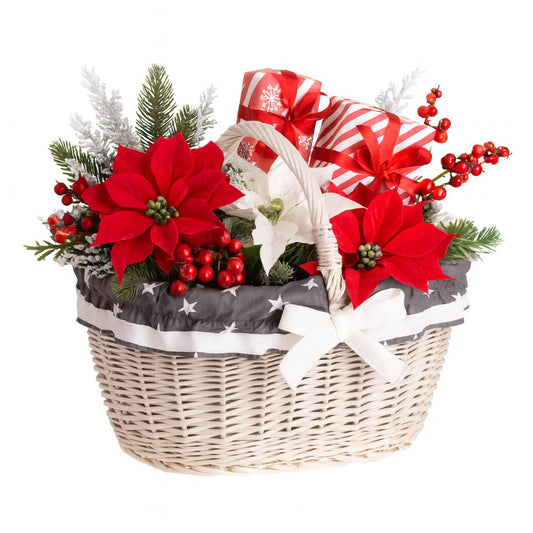 Walerissa shopping basket with wicker handle and grey lining TheWickerStories