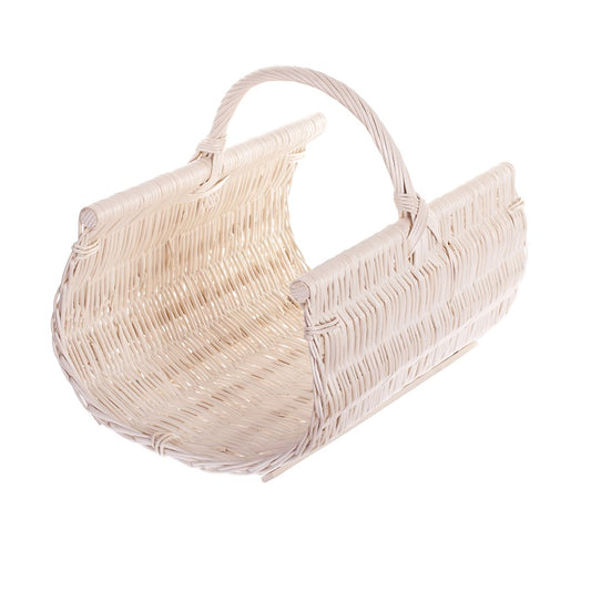 Fano wicker firewood basket with handle TheWickerStories