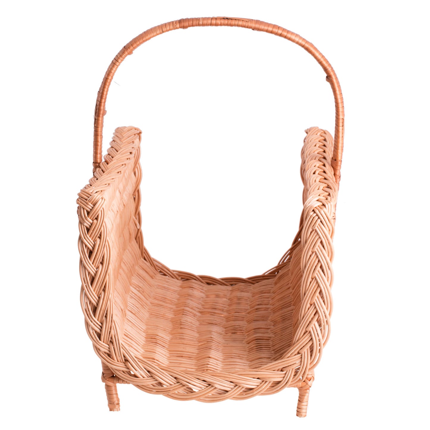 Ferla wiklinowy kosz kominkowy na drewno z rączką TheWickerStories