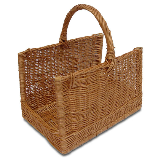 Fivina wicker firewood basket with handle TheWickerStories