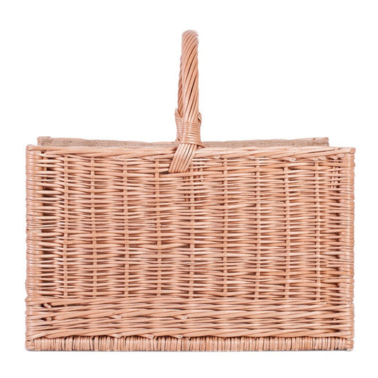 Fivina wicker basket for firewood with jute trim and handle TheWickerStories