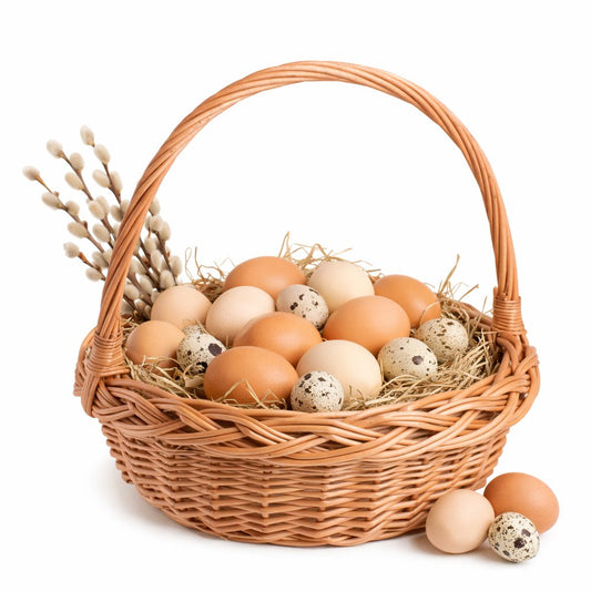 wicker gift basket with handle