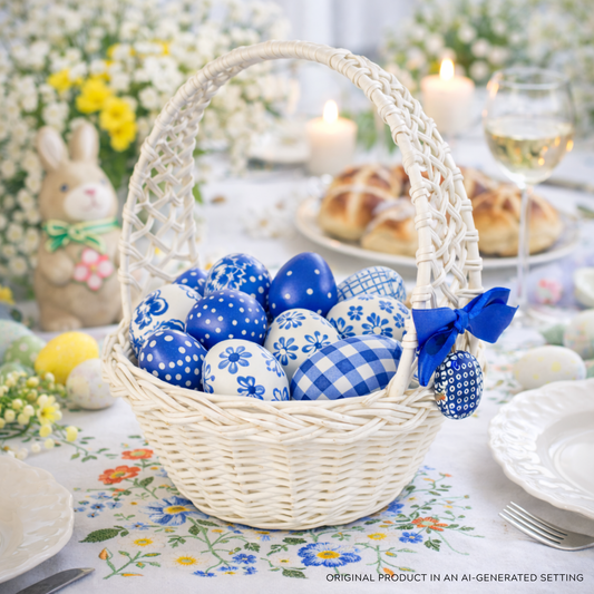 Zaria wicker Easter blessing basket for food, with handle TheWickerStories