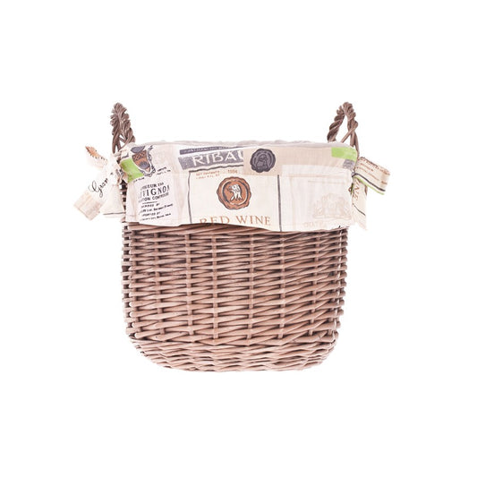 Nolira wicker storage basket with cream trim and handles TheWickerStories