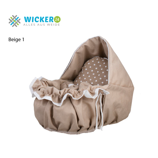 Lili linge de lit avec bordure beige, couette et oreiller TheWickerStories