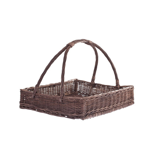 wicker serving and storage basket with handle