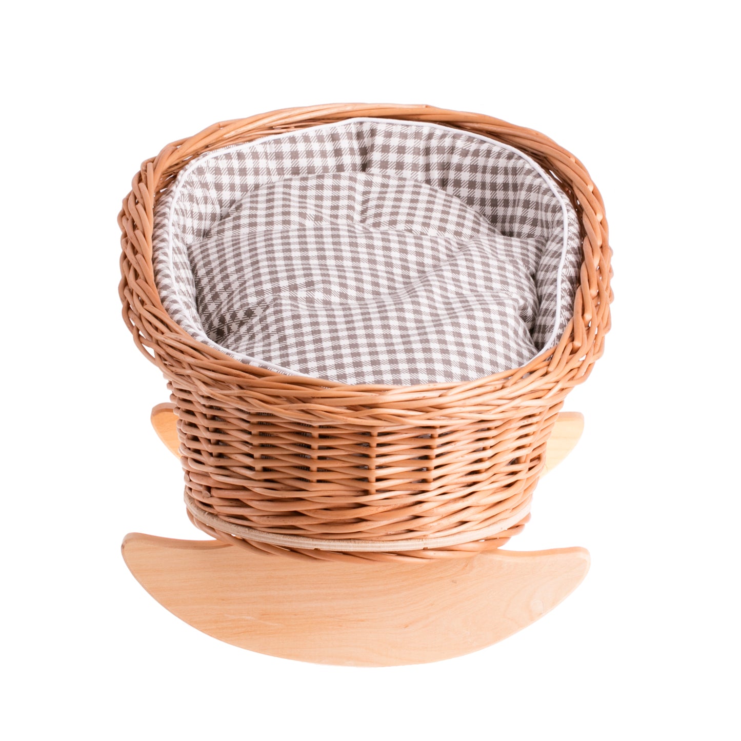 Mimi pletena zibelka za punčke z rjavo podlogo, blazina in odeja