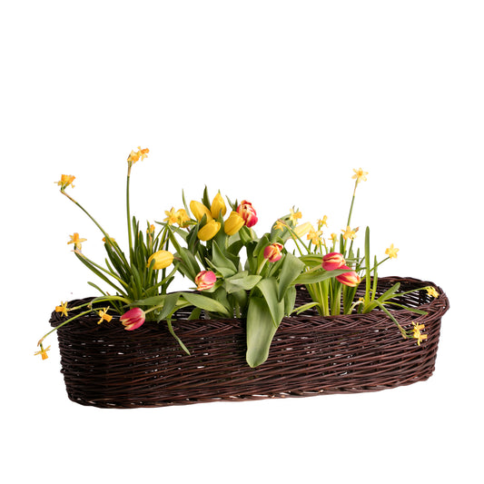 Zenturia wicker flower basket for garden and balcony TheWickerStories
