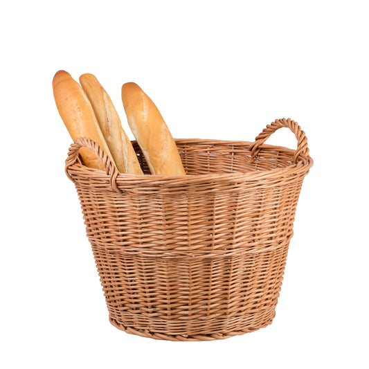 Flanoria wicker basket for garden and firewood, with handles TheWickerStories
