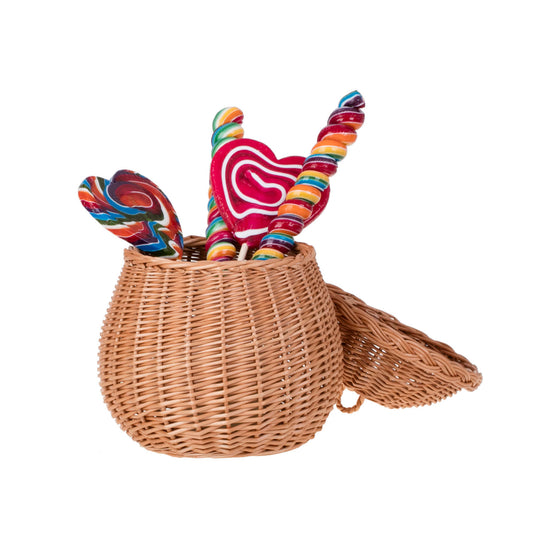 wicker basket with lid