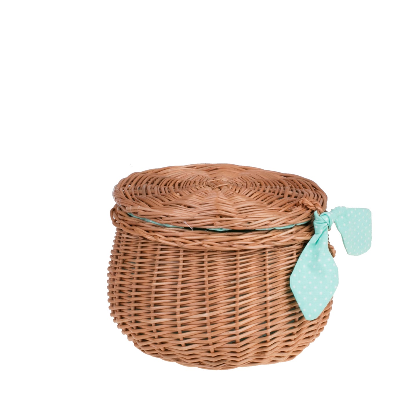 Zethina pieni rottinkikori mintunvärisellä vuorella, kannella ja lukolla TheWickerStories