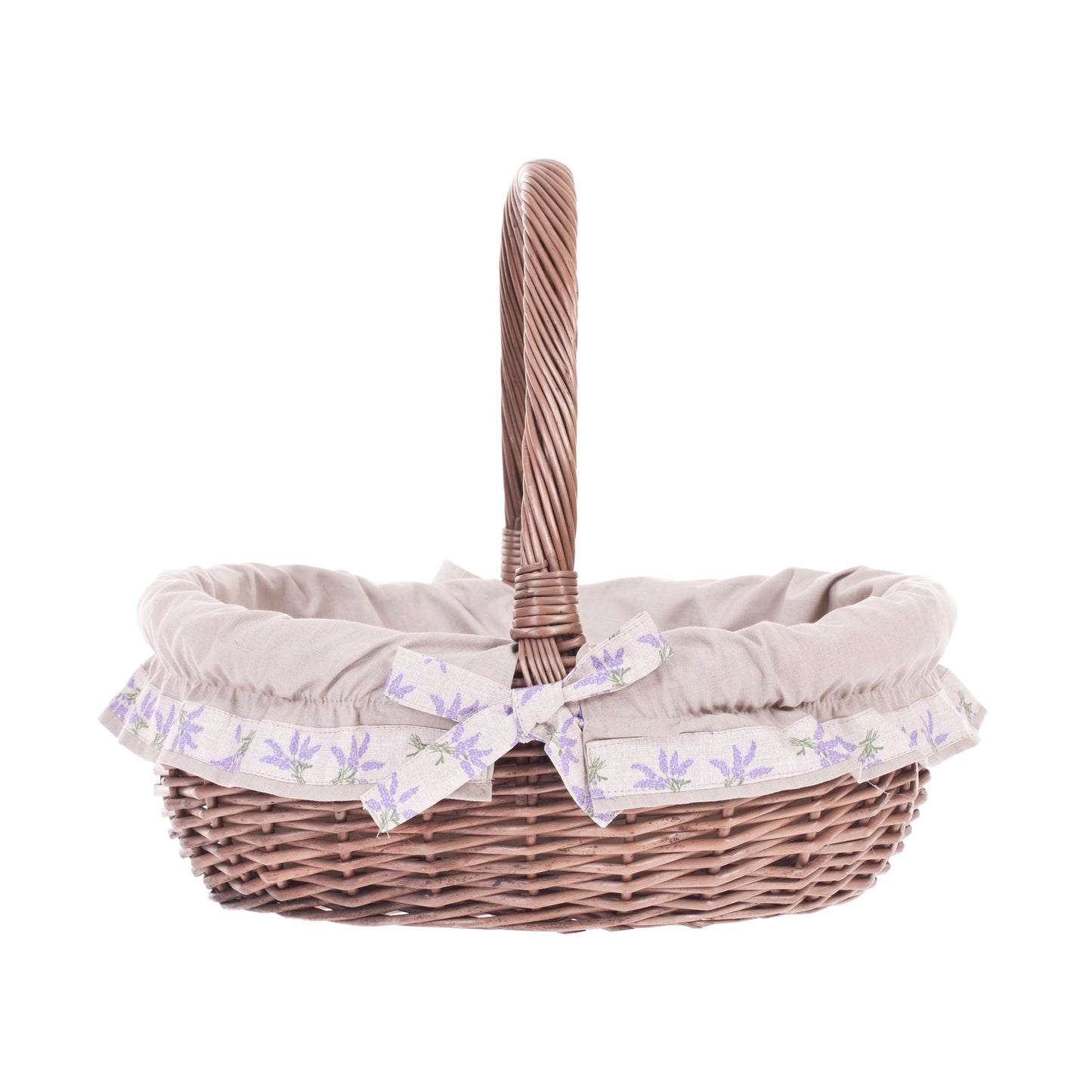Wenevre wicker shopping basket with cream trim and handle TheWickerStories