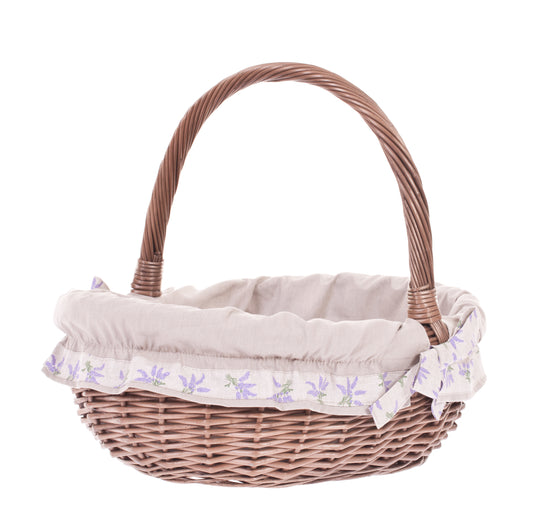 Wenevre wicker shopping basket with cream trim and handle TheWickerStories