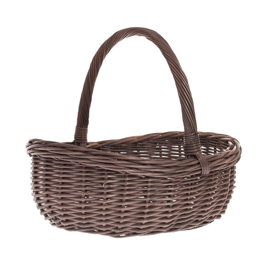 wicker shopping basket with handle