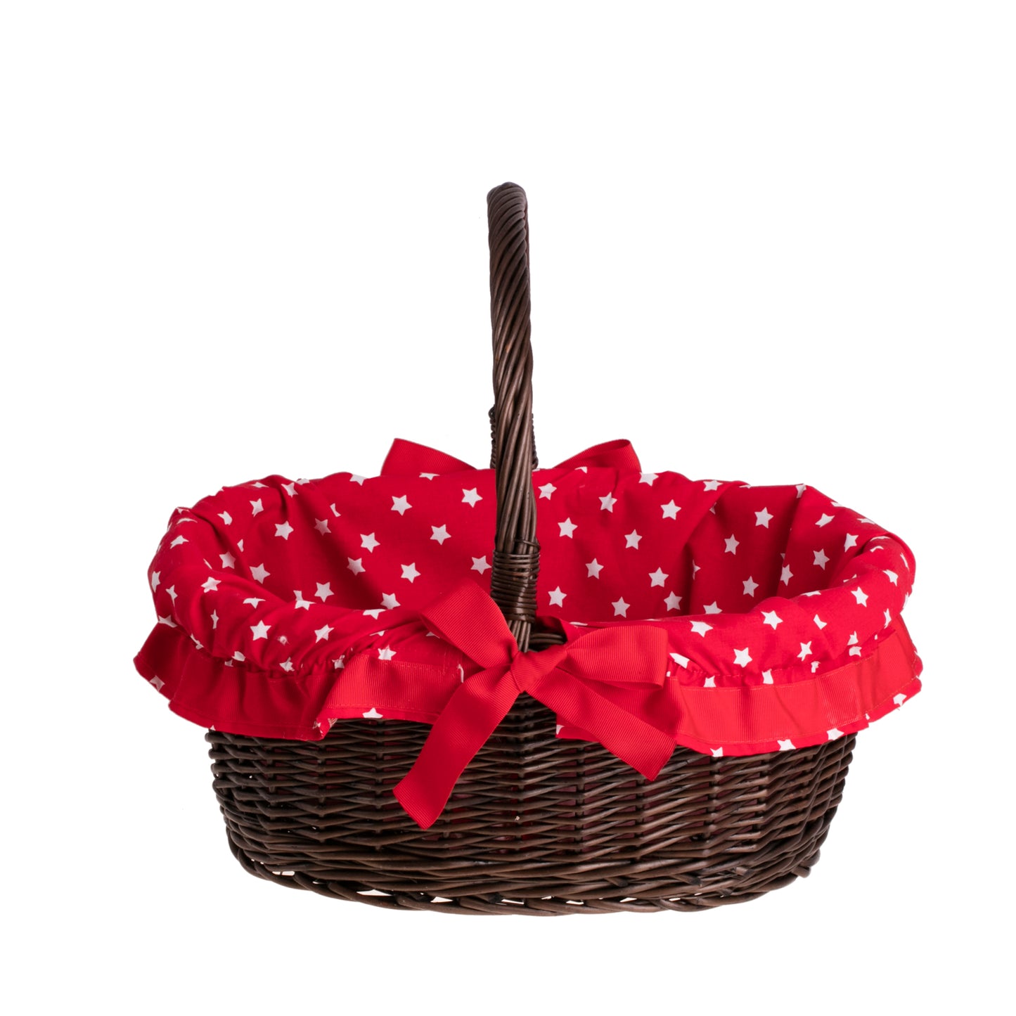 Zelora rieten geschenkmand met rode bies en handvat