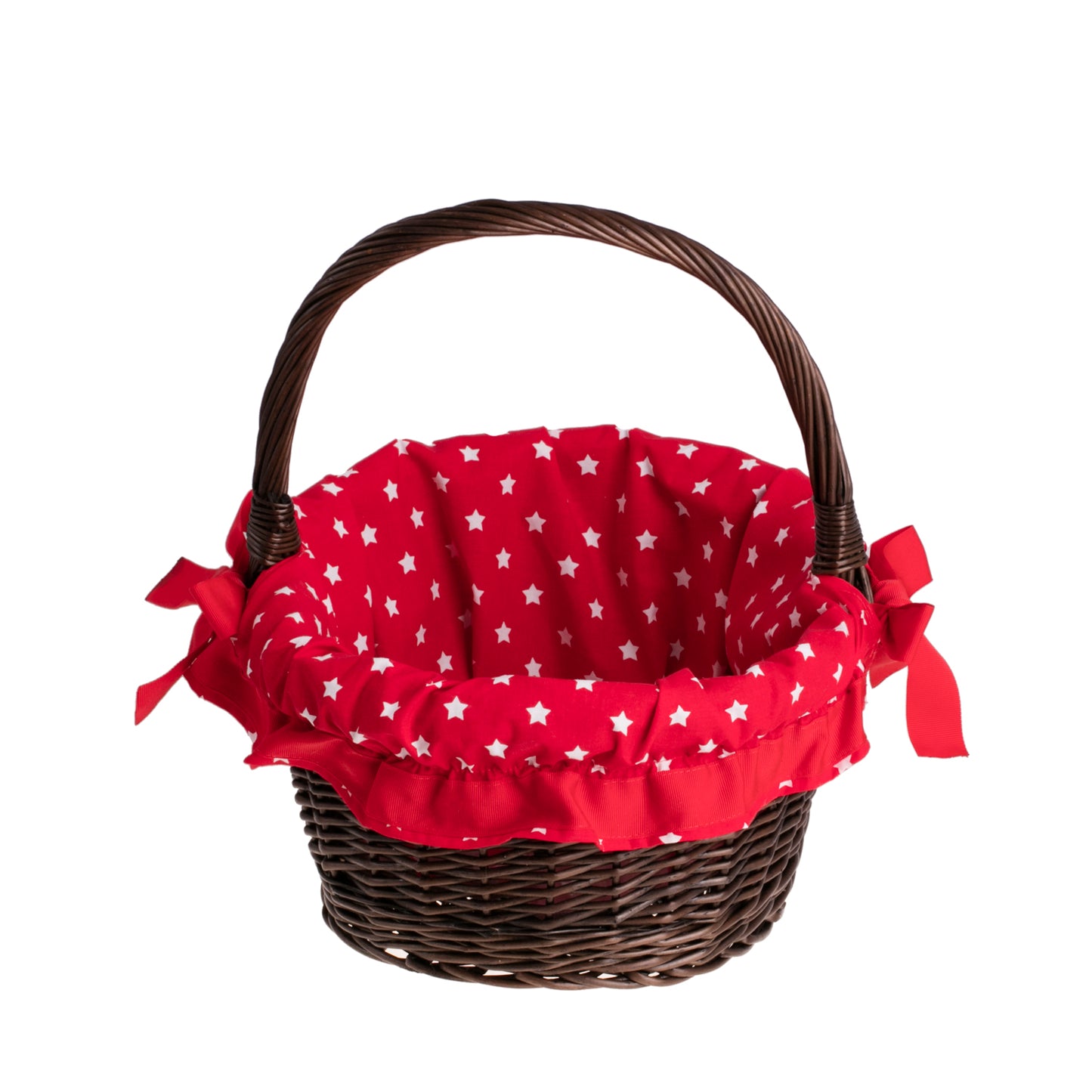 Zelora rieten geschenkmand met rode bies en handvat