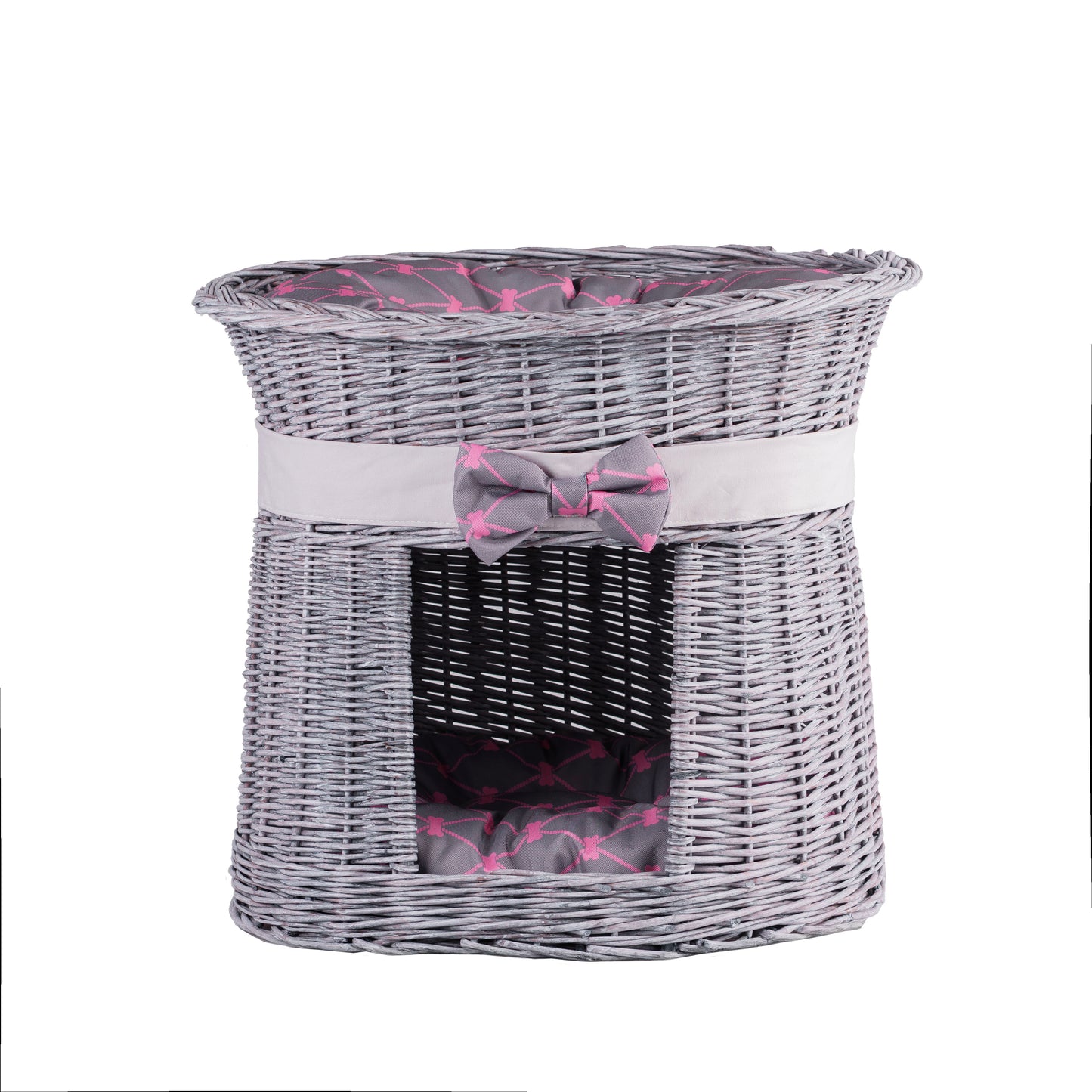 Erif rieten kattenhuis met kussens, tweelaags