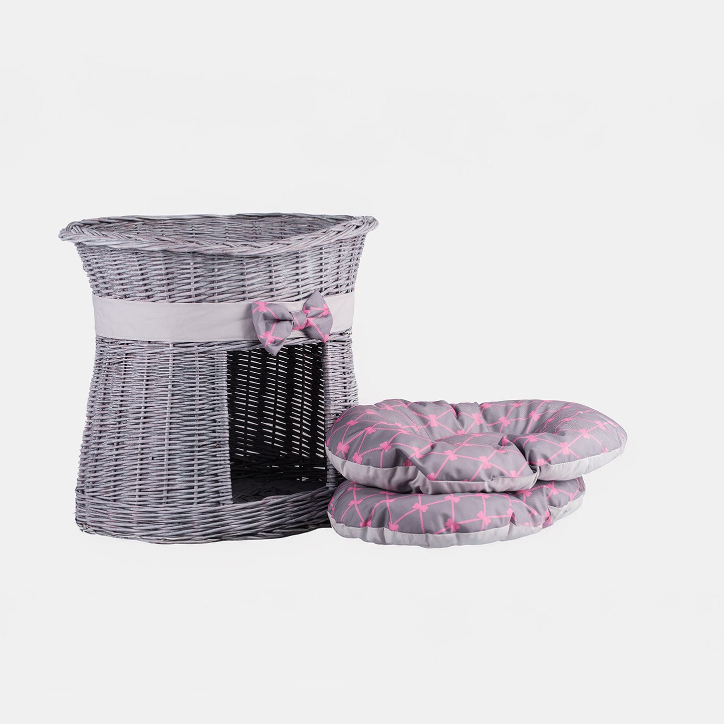 Erif rieten kattenhuis met kussens, tweelaags