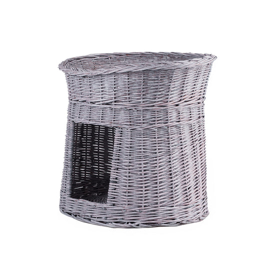 casa em vime para gato de dois pisos