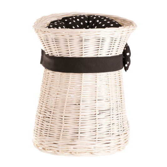 Erif ψάθινο σπίτι για γάτα με δύο επίπεδα, με μαξιλάρια και φιόγκο TheWickerStories