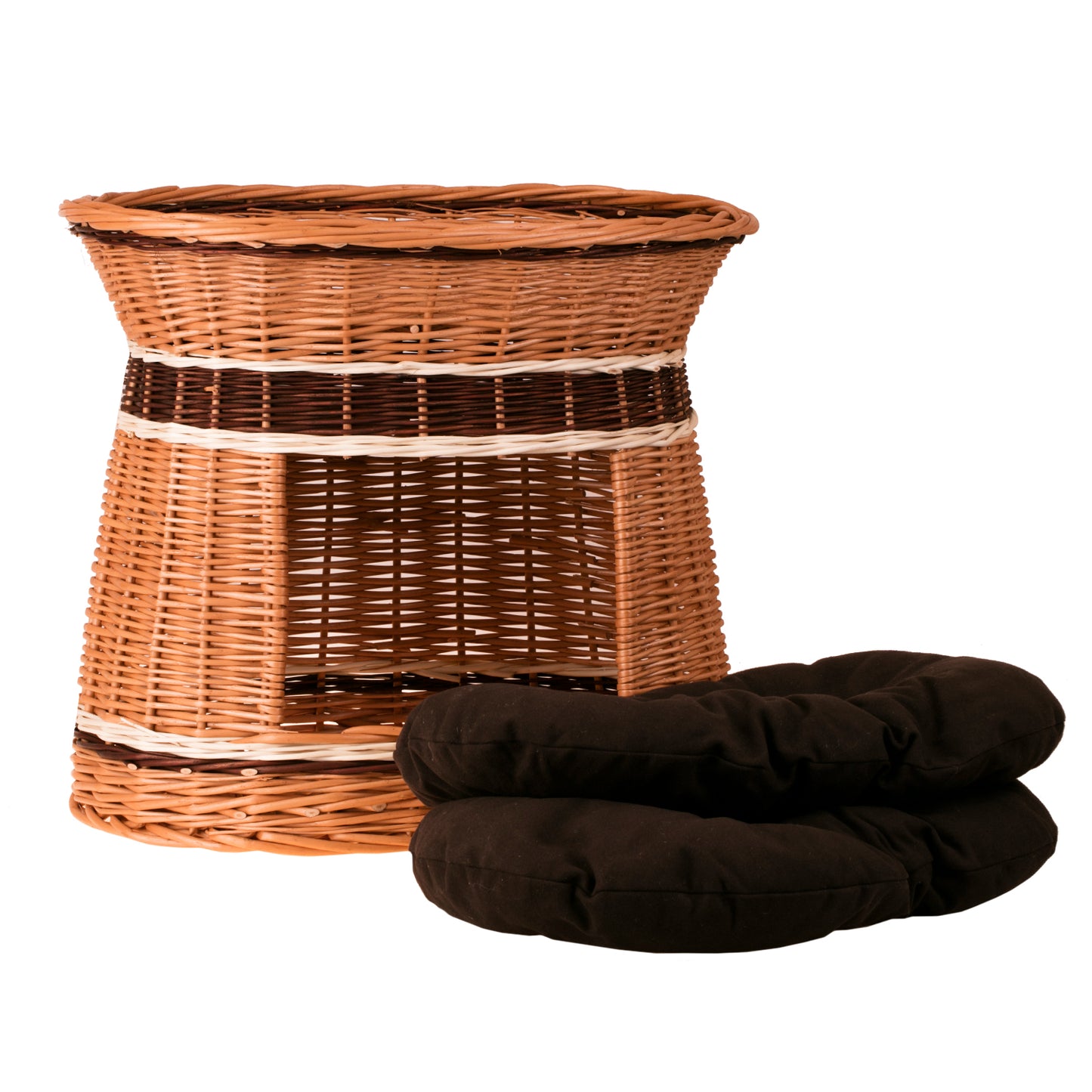 Erif caseta de mimbre para gato y perro pequeño con dos cojines TheWickerStories