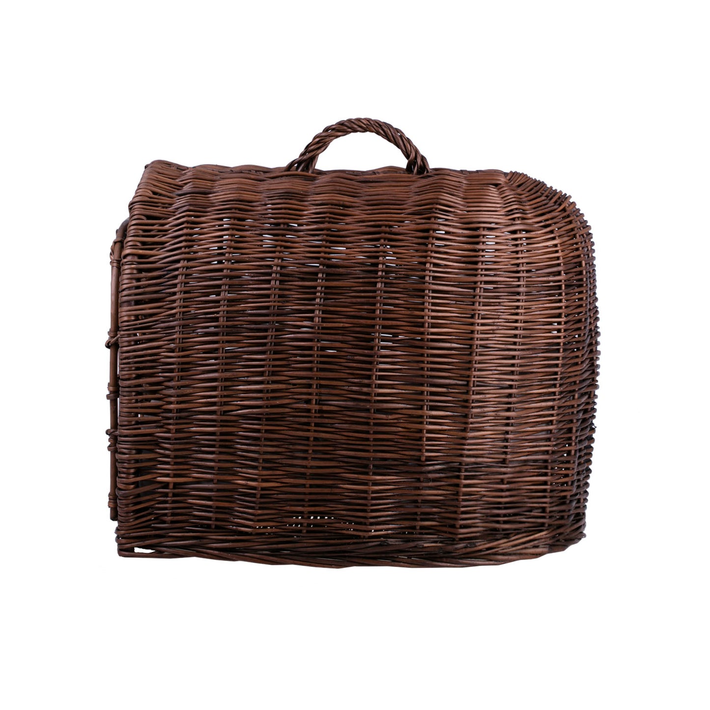 Turina panier en osier pour animaux avec coussin gris, grille et fermeture