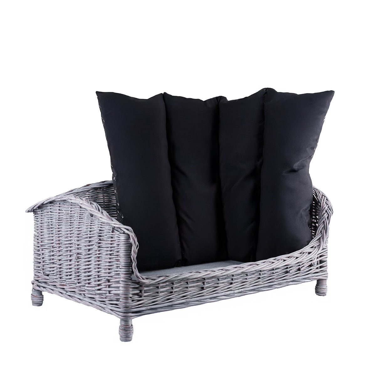 Erivia rieten mand-bed voor hond en kat met kussen TheWickerStories