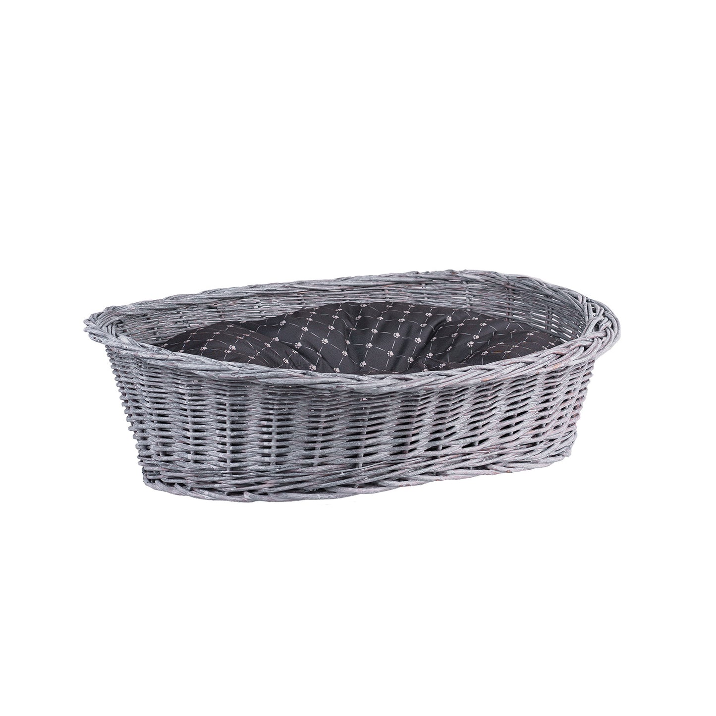 Enovia wicker pet bed for dog and cat with cushion