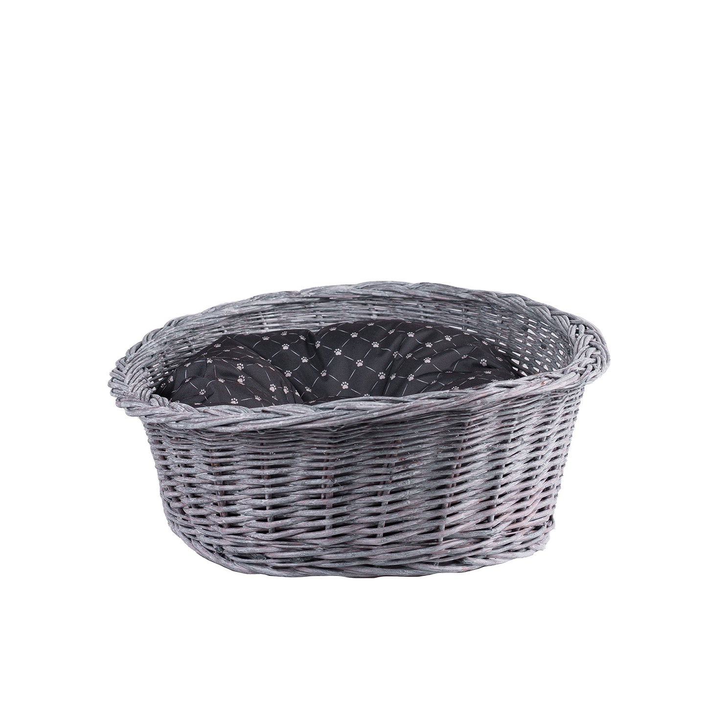 Enovia wicker pet bed for dog and cat with cushion