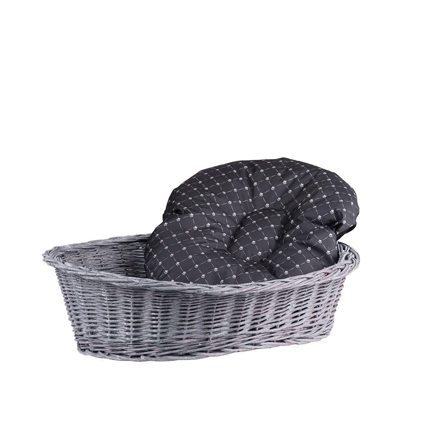 Enovia wicker pet bed for dog and cat with cushion