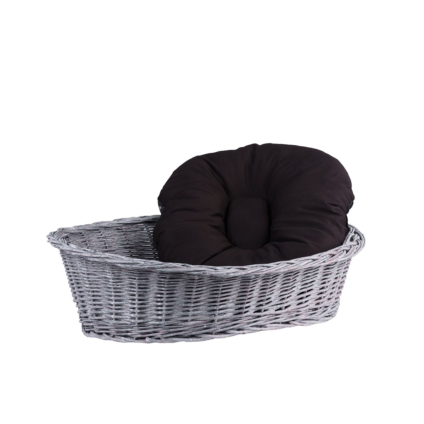Enovia wicker pet bed for dog and cat with cushion