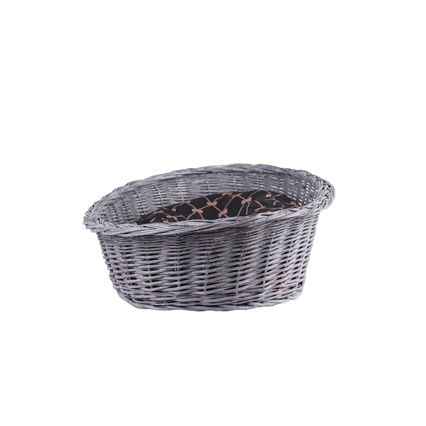 Enovia rieten mand voor honden en katten met kussen